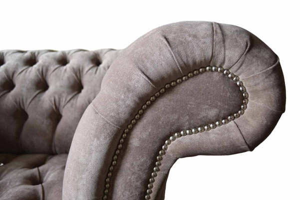 Chesterfield Sofa Couch 1 Sitzer Luxus Textil Stoff Couchen Polster Neu