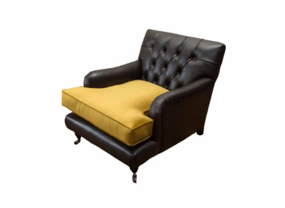 Sessel Couch Sofa Leder Braun Lounge Polster Sitzer Luxus Design Club