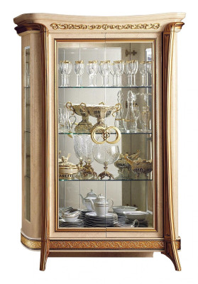 Vitrine Vitrinen Schrank Glasschrank Wohnzimmer Regal Rokoko Barock Echtes Holz