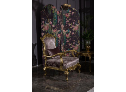 Sessel Einsitzer Luxus 1 Sitzer Polster Sitz Barock Textil Stoff Art déco