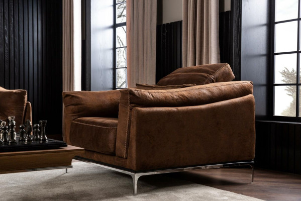 Sessel in Braun Modern Style Mittel gepolstert Luxuriös Bequem Einsitzer