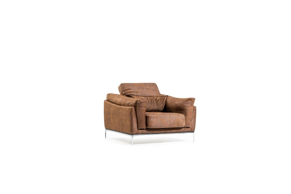 Sessel in Braun Modern Style Mittel gepolstert Luxuriös Bequem Einsitzer