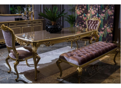 Esszimmer Set Esstisch Klassischer Echt Holz Luxus 4tlg Stuhl Garnitur Gruppe