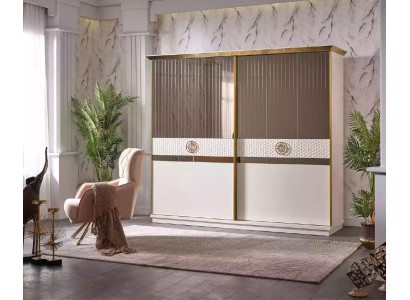 Kleiderschrank mit Schiebetüren luxuriöser moderner Schränke 260cm Schrank