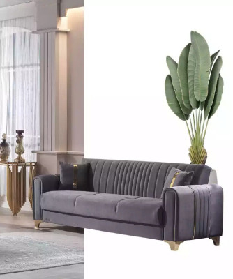 Moderne Polstergruppe Sitzmöbel Couch Garnitur 3+3+1 Sitzer Set Holz