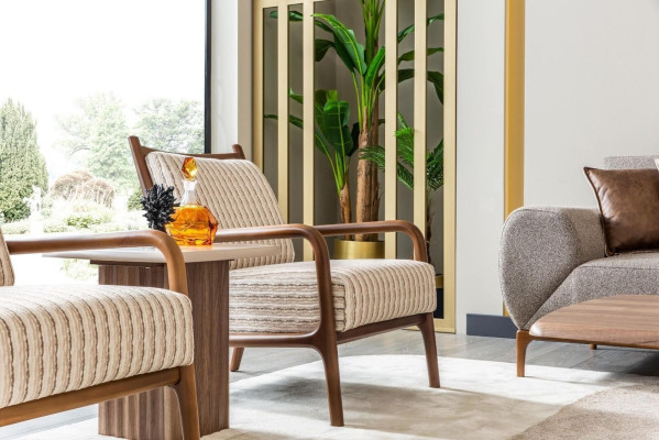 Sofagarnitur Dreisitzer Sessel Braun Polstersofa Grau Couchen Sofas