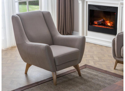 Luxus Sessel Grau Kunstleder Design Möbel Wohnzimmer Einrichtung Polstermöbel