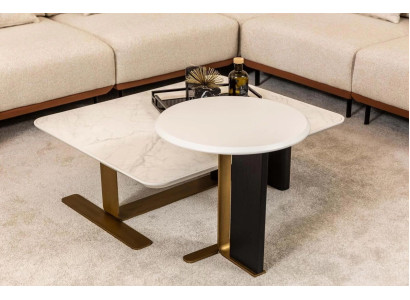 Gruppe Couchtische Sofatische Kaffeetische Holz Beistelltische Weiß