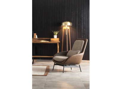 Sessel Lehnstuhl Wohnzimmer Relax Stühle Club Lounge Möbel Braun Sofa