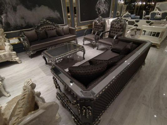 Design Mebel Wohnzimmer Sofagarnitur set 2x Sofa + 2x Sessel + Couchtisch Set