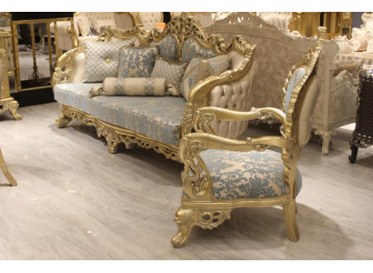 Chesterfield Sofa 3 Sitzer Polster Sofa Klassisch Textil Holz Neu