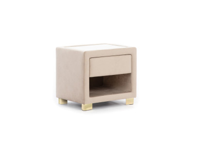 Beiger Quadratischer Nachttisch Designer Holzgestell Moderne Möbel Neu