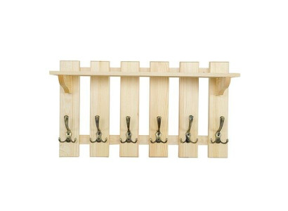 Garderobenpaneel 70x40 cm Wandgarderobe Garderobe Kiefer massiv 6 Haken