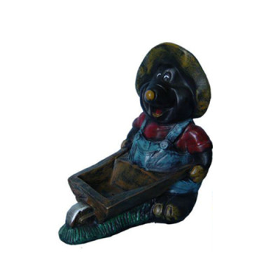 Design Maulwurf Schubkarren Figur Statue Skulptur Figuren Dekoration 45cm Deko
