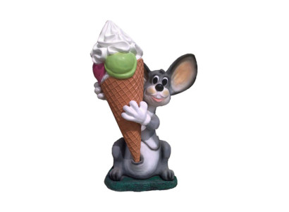 Ice Cream Figur Statue Aufsteller Eisdiele Hase Gastronomie Statuen 131cm Neu