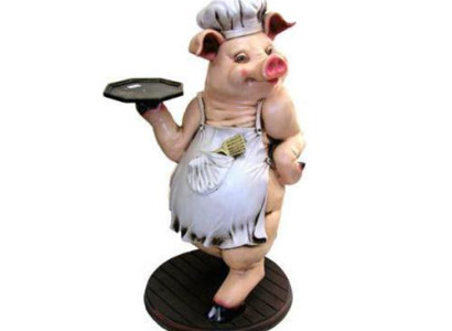 Schwein Butler Figur Statue Figuren Statuen Skulptur Restaurant Hotel 137cm Neu