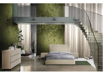 Schlafzimmer 3 tlg. Set Bett 2x Nachttisch Konsole Betten Hotel Doppel Polster
