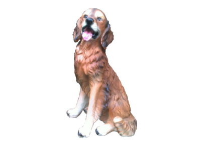 Hund figur abstrakte figuren statuen moderne braun bemalt 55cm statue Skulptur