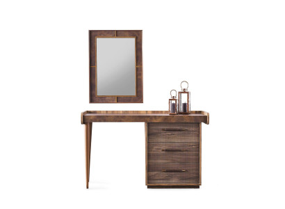 Schminktisch Konsole Spiegel Frisiertisch Schminkkonsole Holz Braun