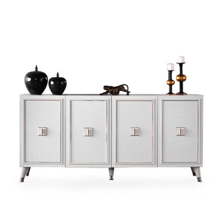 Anrichte Sideboard Schrank Holzschrank Weiß Holz Kommode Luxus