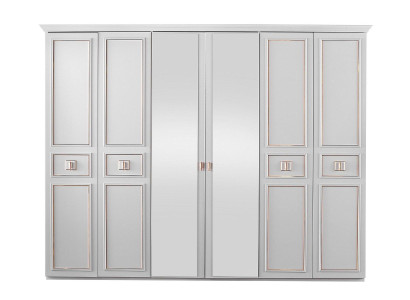 Schlafzimmerschrank Kleiderschrank Schrank Holzschrank Weiß Spiegel