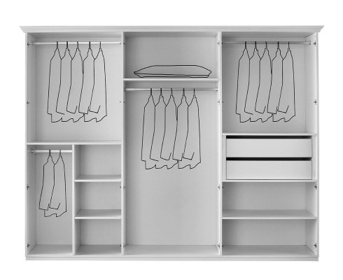Schlafzimmerschrank Kleiderschrank Schrank Holzschrank Weiß Spiegel
