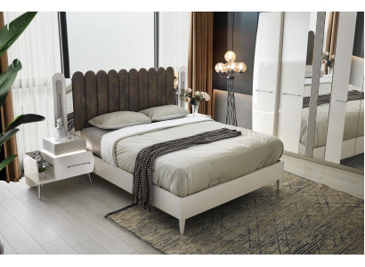 Schlafzimmer Garnitur Bett Nachttische Doppelbett Weiß Set 3tlg Möbel