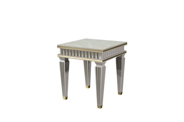 Beistelltisch Weiß Couchtisch Tisch Wohnzimmer Möbel Metall Tische Modern