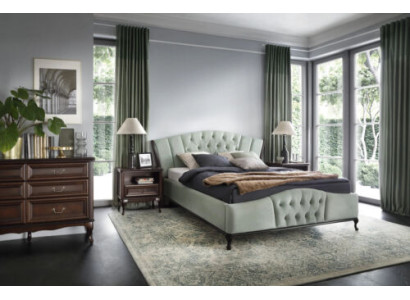 Grünes Chesterfield Bett mit Holz Schlafzimmer Möbel Betten Königlich