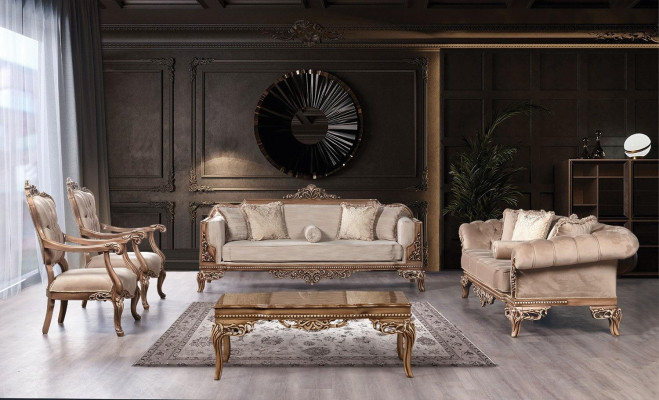 Modern Dreisitzer Couch Polster Möbel Sofa Barock Rokoko Sofas Couchen Samt