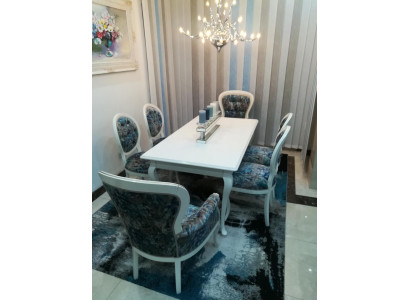 Esstisch designer Sitz Lehnstühle Stuhl Garnitur Tisch + 4 Stühle Set Esszimmer