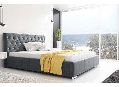 Bettrahmen Bett Doppelbett Ehebett Bettgestell Polsterbett Betten 200x200 Grau
