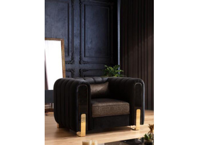 Medusa Sessel Luxus Einsitzer Couch Textil Polster Möbel Couchen Schwarz Stoff
