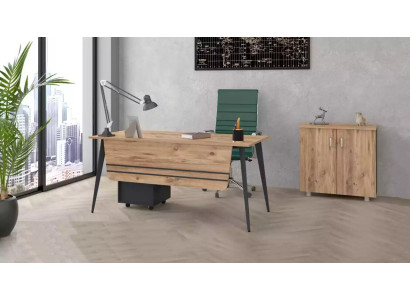 Tisch Büro Set Garnitur Schreibtisch mit Aktenschrank Komplett 2tlg