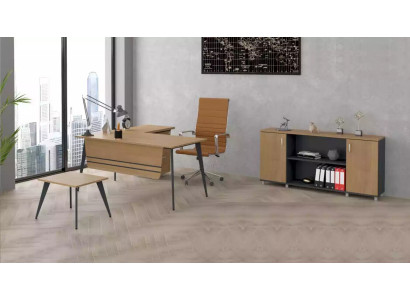 Büro Set Garnitur Eckschreibtisch Schrank Arbeitszimmer Komplett 3tlg.