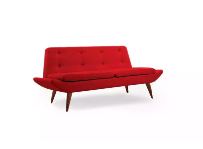 Roter Zweisitzer Arbeitszimmermöbel Designer Luxus Polstersofa Möbel