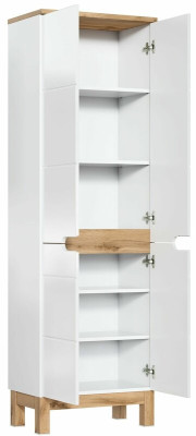Badschrank Hochschrank Schrank Aufbewahrung Badezimmer Weiß Bad