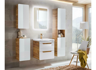 Design Bad Badezimmer Möbel 5tlg. Set Garnitur Schrank Waschbecken
