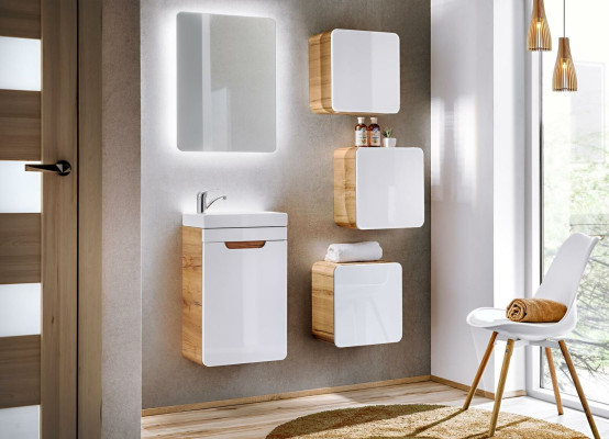Design Badezimmer Möbel Bad 5tlg. Set Schrank Waschbecken