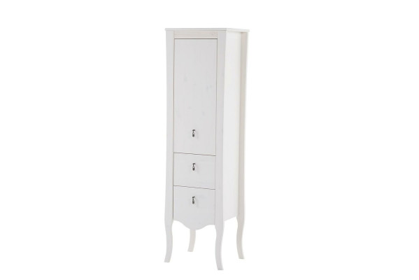 Badmöbel Badezimmer Schrank Holz Hochschrank weiß Badschrank