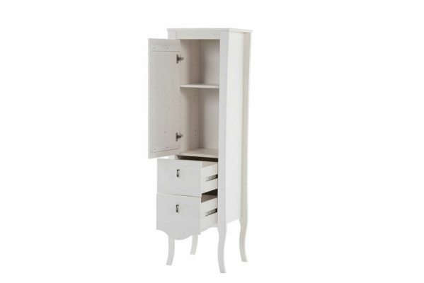 Badmöbel Badezimmer Schrank Holz Hochschrank weiß Badschrank