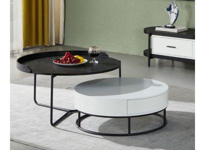 Couch Tisch Kaffee Beistell Design Luxus Rund Tische 2x Set Modern Neu