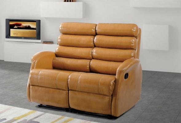 Moderne Zweisitzer Couch Kunstleder Design Sofa Sitz Wohnzimmer Möbel Braun