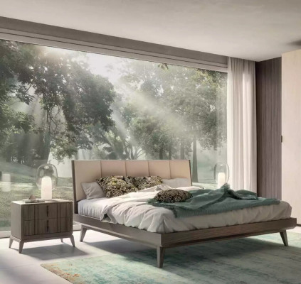 Schlafzimmer Set Bett 2x Nachttische Kleiderschrank Design Luxus neu 4tlg