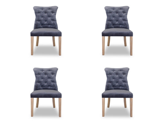 4x Stühle Stuhl Polster Design Chesterfield Garnitur Sessel Komplett Set
