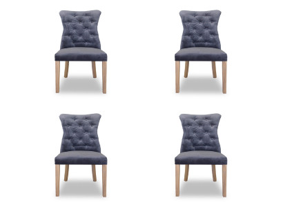 4x Stühle Stuhl Polster Design Chesterfield Garnitur Sessel Komplett Set