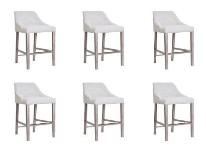 6x Bar Hocker Barhocker Tresen Stuhl Set Stühle Polste Chesterfield Design Stil