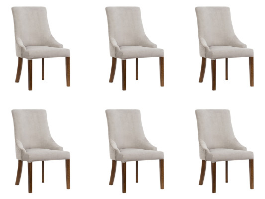 6x Designer Polster Stuhl Set Garnitur Stühle Komplett Lehn Sitz Lounge Club Neu
