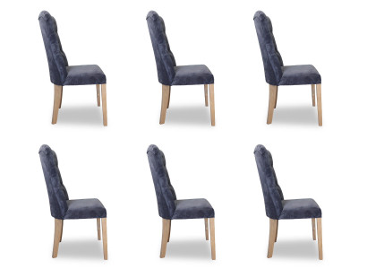 6x Stühle Stuhl Polster Design Chesterfield Garnitur Sessel Komplett Set