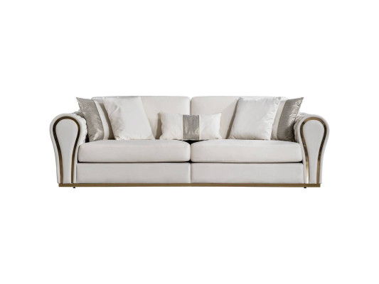 Weißer Dreisitzer Designer Polstersofa Luxus 3-Sitzer Textil Sitzmöbel